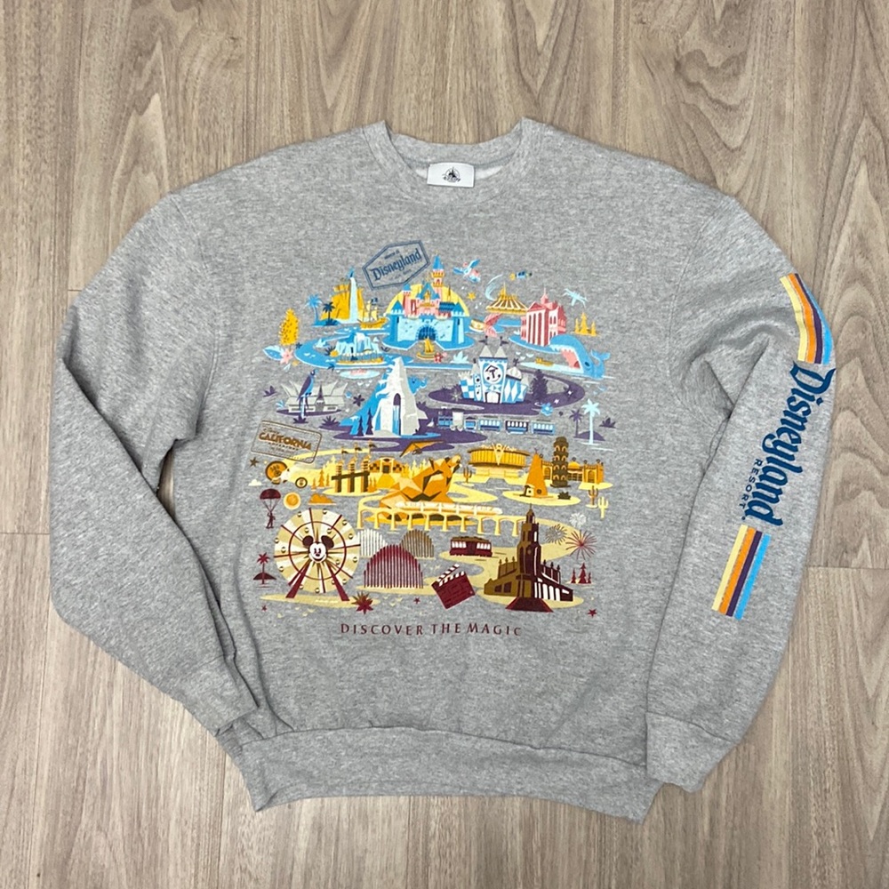 Disneyland Crewneck Sweatshirt Gray Size Medium
